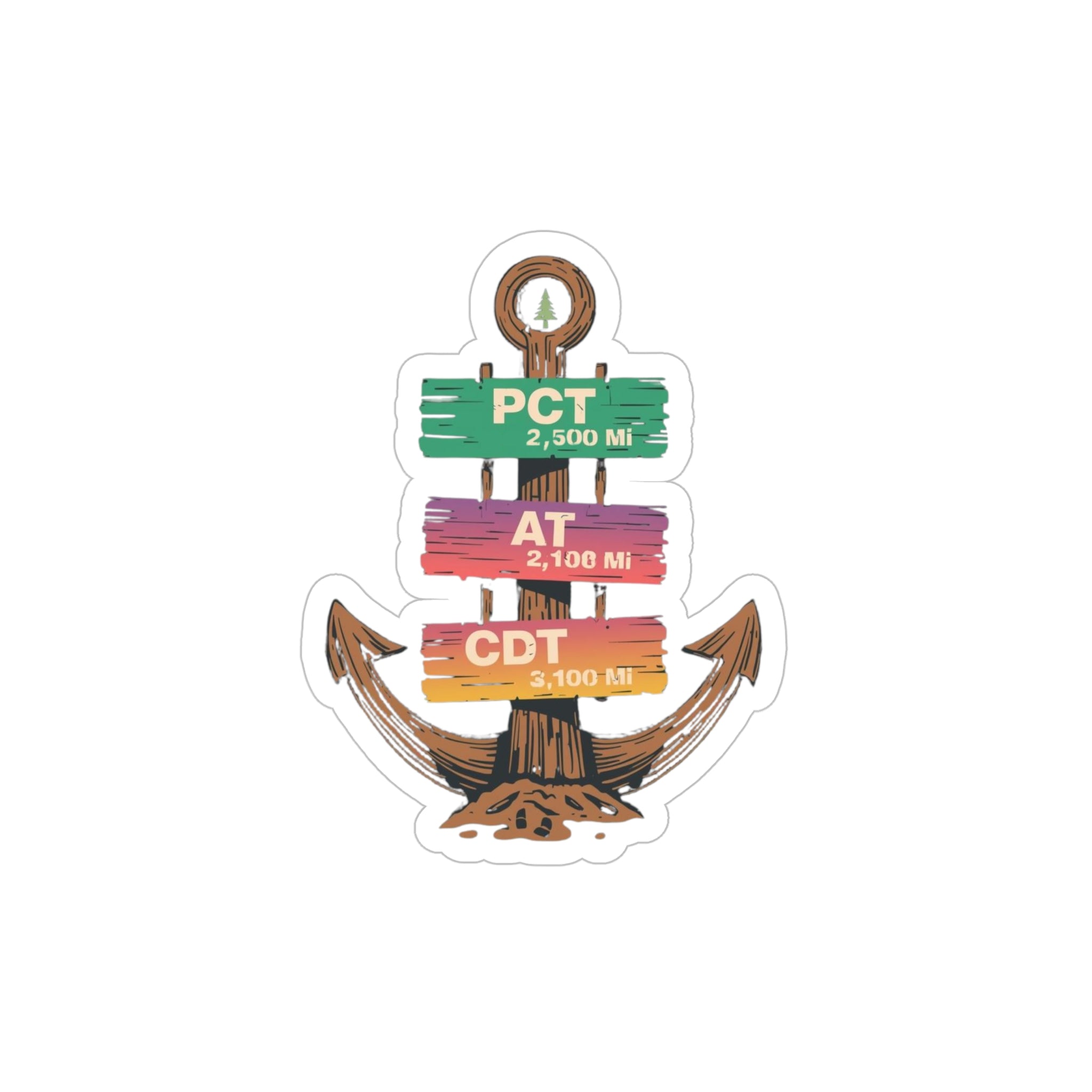 Queer Hiker Trail Anchor Sticker | PCT AT CDT Pride Gradient | LGBTQ Hiking Sticker for Water Bottle or Laptop