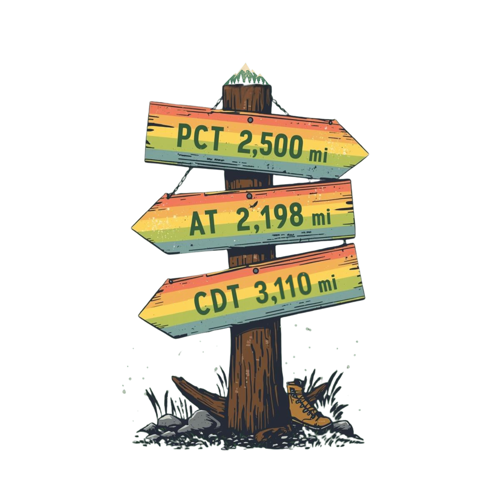 Queer Hiker Trail Marker Sticker | PCT AT CDT Pride Gradient | LGBTQ Hiking Sticker for Water Bottle or Laptop